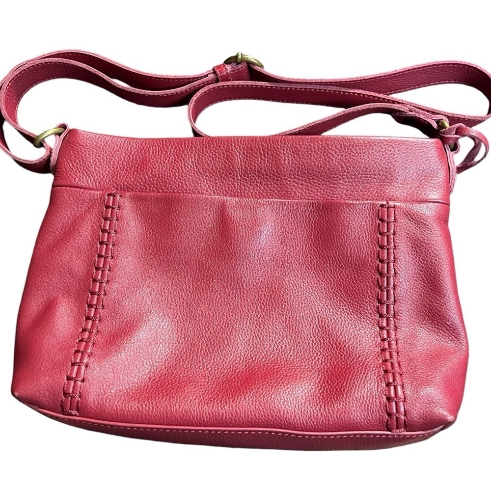 The Sak Pink Leather Crossbody Bag with Woven Stitch Accents.  Pink?